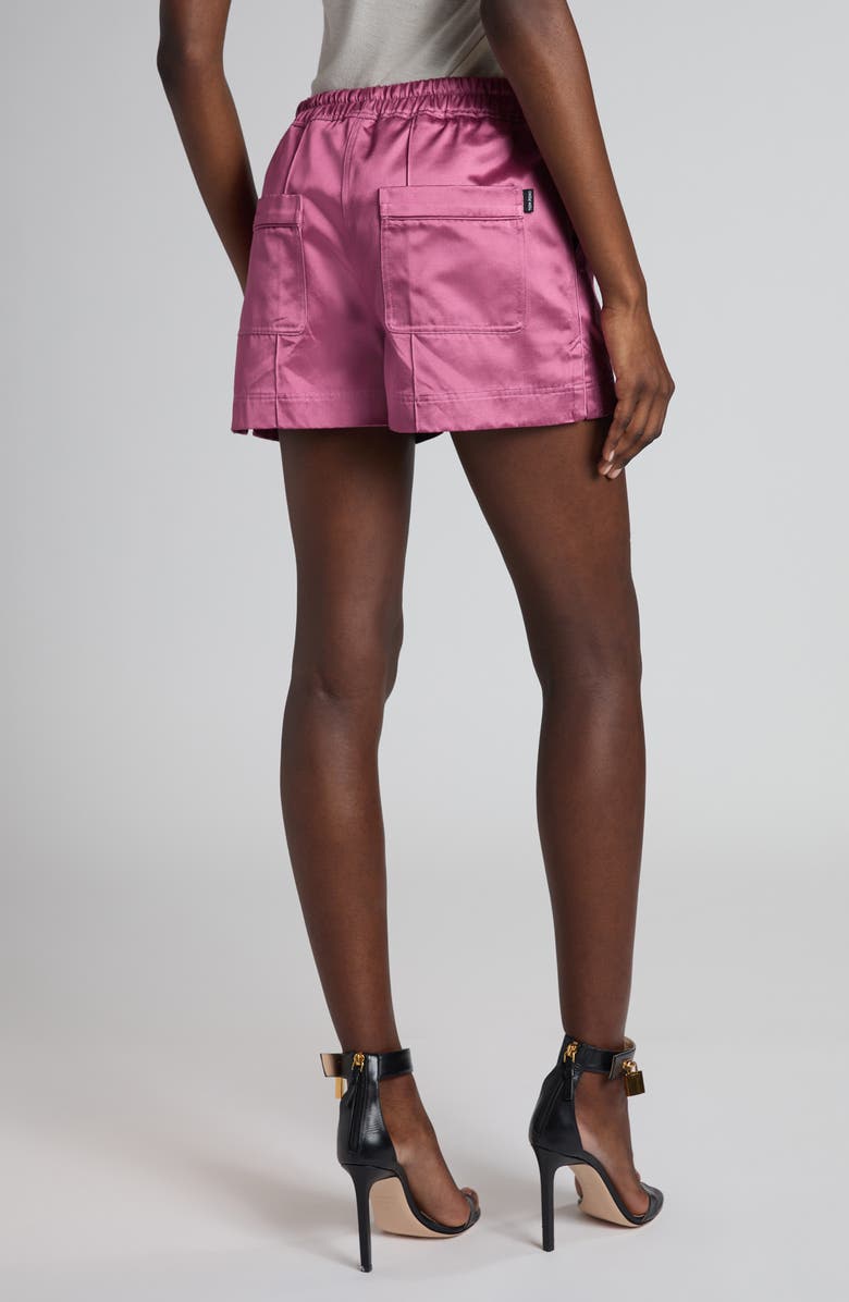 TOM FORD Shiny Satin Pajama Shorts, Alternate, color, Fuchsia Rose