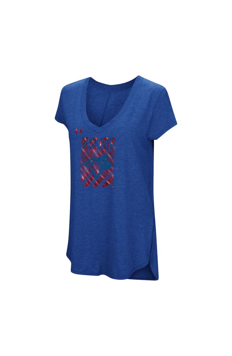 Under Armour Women's Under Armour Heathered Royal Toronto Blue Jays Pride Streak V-Neck Tri-Blend Performance T-Shirt, Alternate, color, 
