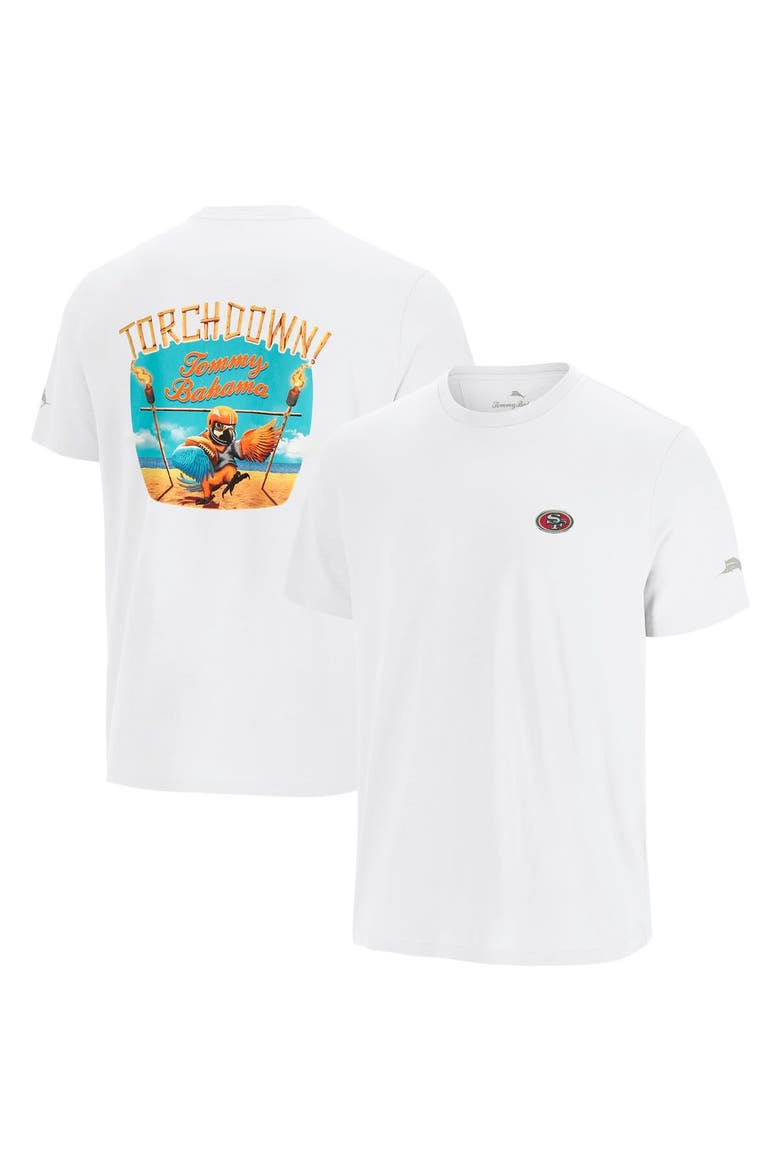 Men's Tommy Bahama White San Francisco 49ers Sport Torchdown Graphic T-Shirt, Main, color, White