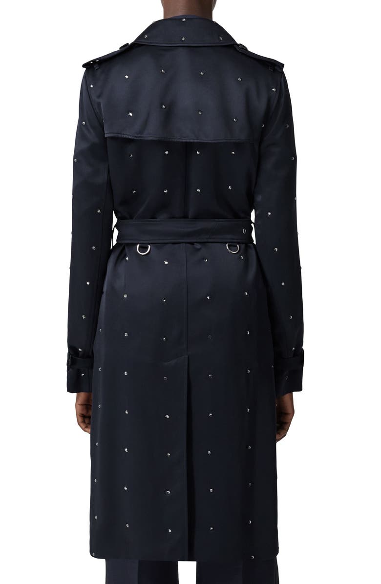 Burberry Kensington Crystal Studded Trench Coat, Alternate, color, 
