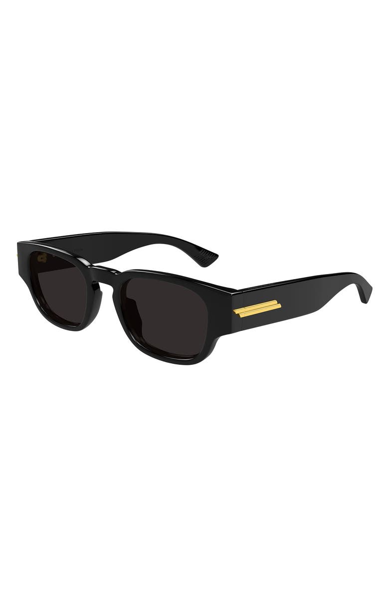 Bottega Veneta 51mm Oval Sunglasses, Alternate, color, Black