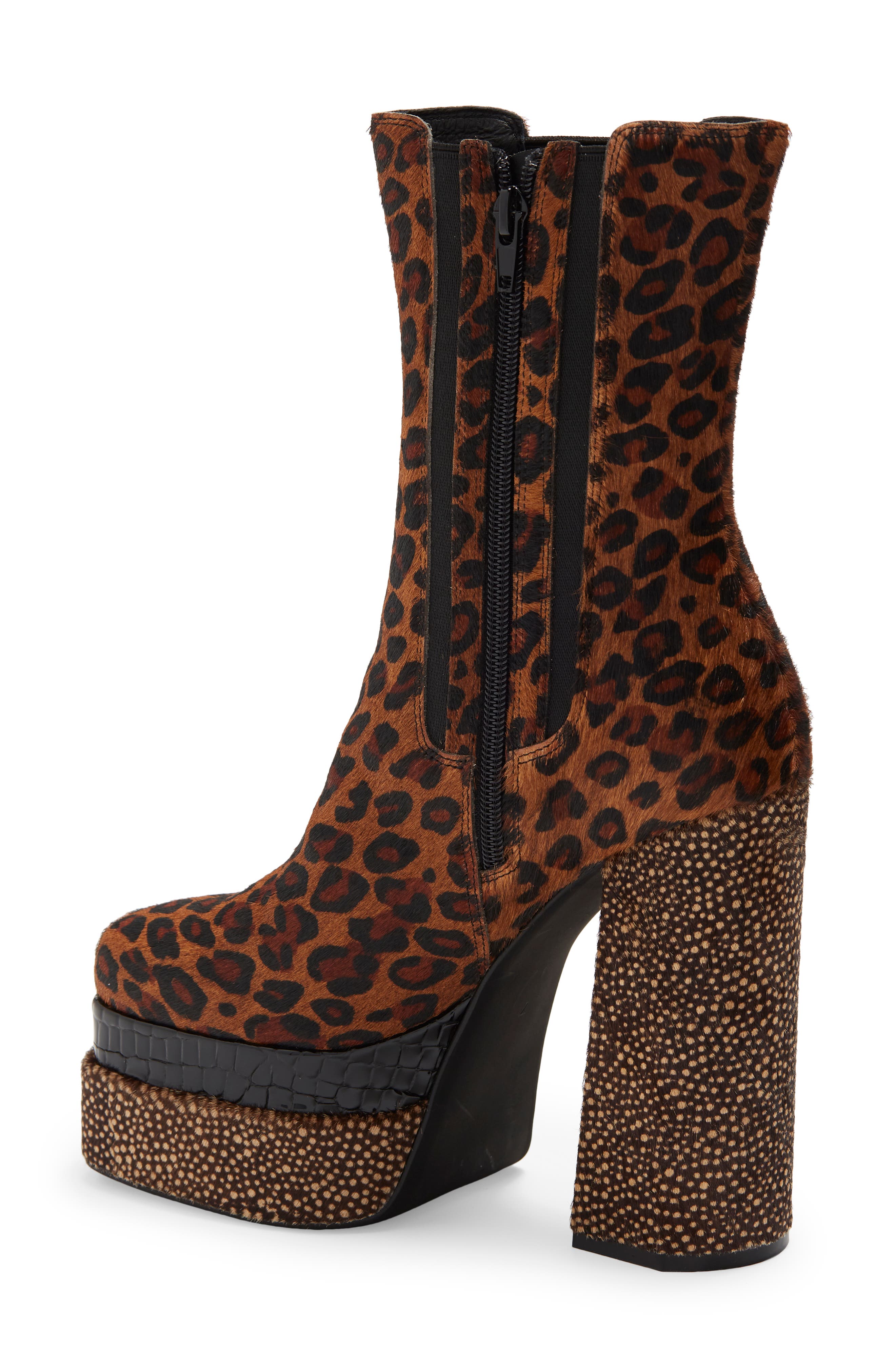 Jeffrey Campbell Dance Genuine Calf Hair Platform Chelsea Boot, Alternate, color, 