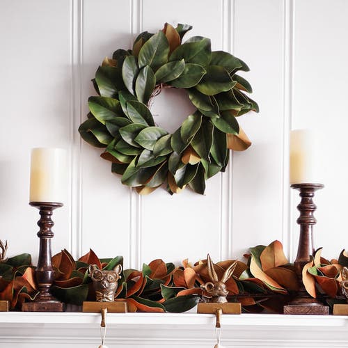 Darby Creek Trading Real Touch Magnolia Leaf Mini Wreath