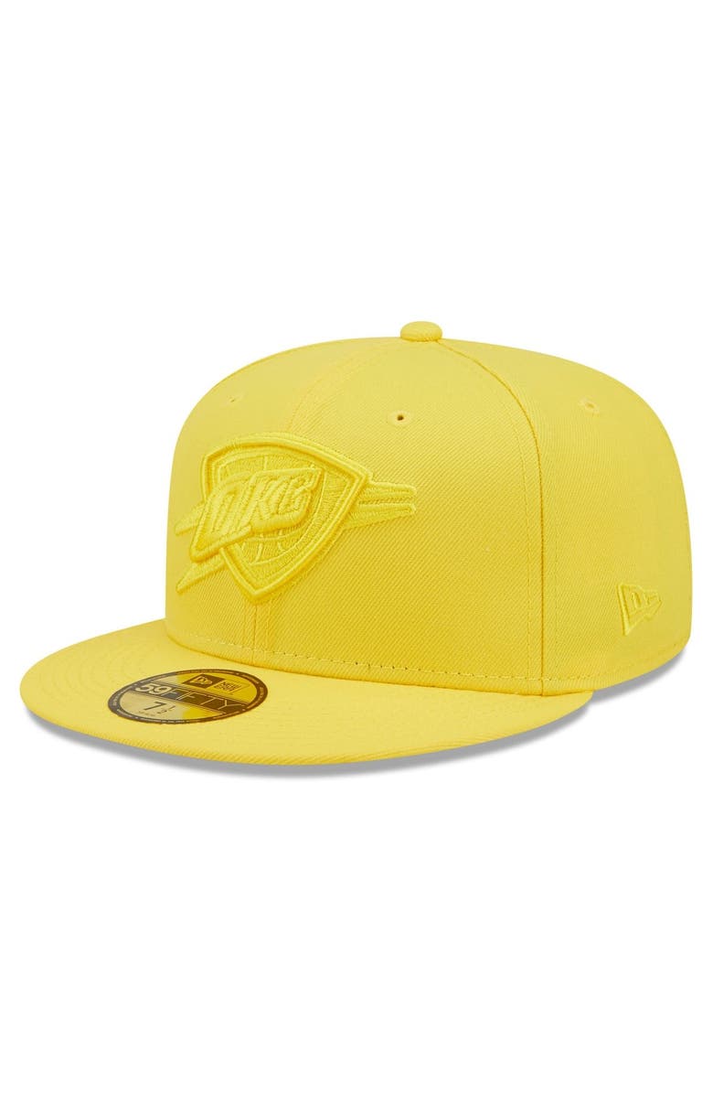 New Era Men's New Era Yellow Oklahoma City Thunder Color Pack 59FIFTY Fitted Hat, Alternate, color,