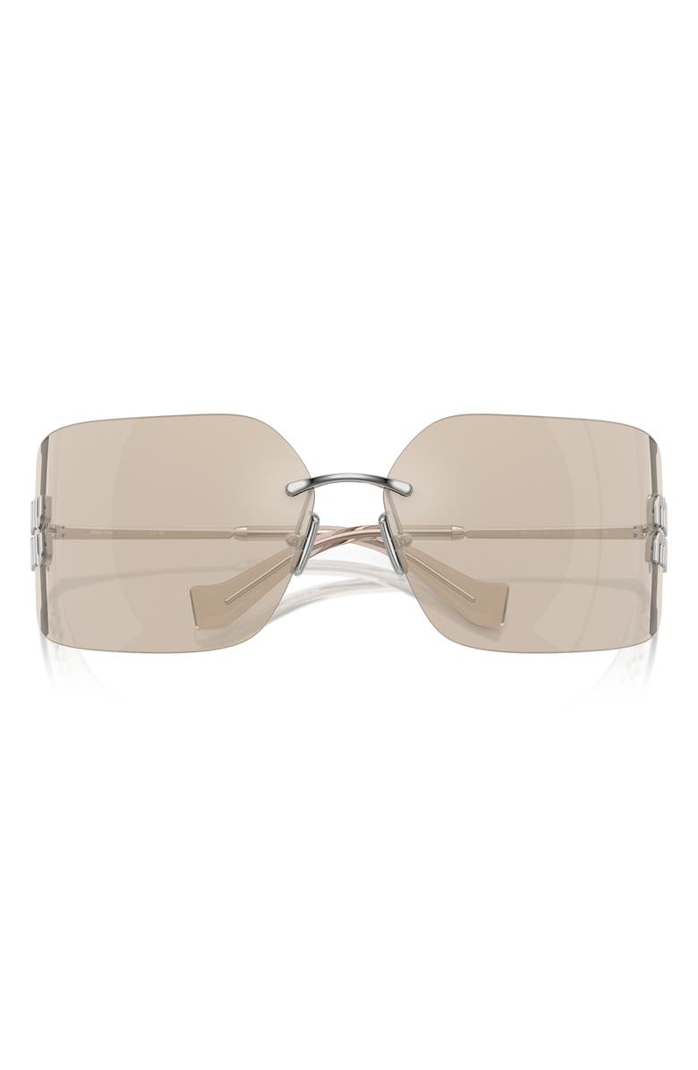 Miu Miu 80mm Oversize Irregular Sunglasses, Main, color, Silver