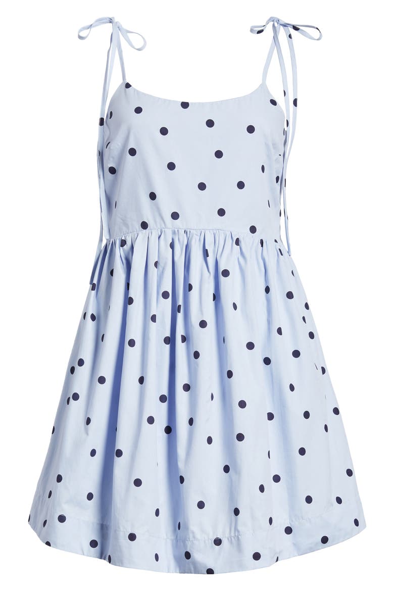 Polka Dot Minidress, Alternate, color, POWDER BLUE