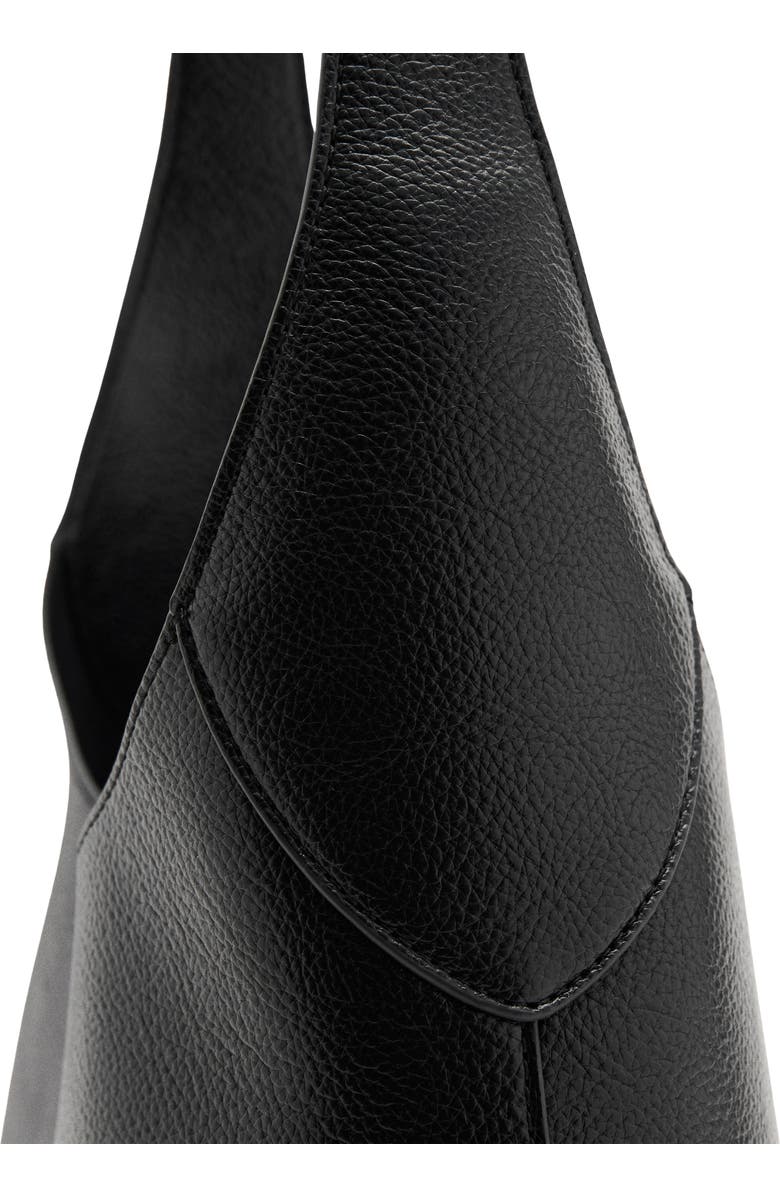 MANGO Faux Leather Shoulder Bag, Alternate, color, Black
