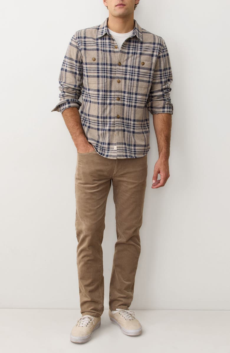 Marine Layer Pacifica Plaid Stretch Overshirt, Alternate, color, Taupe Plaid