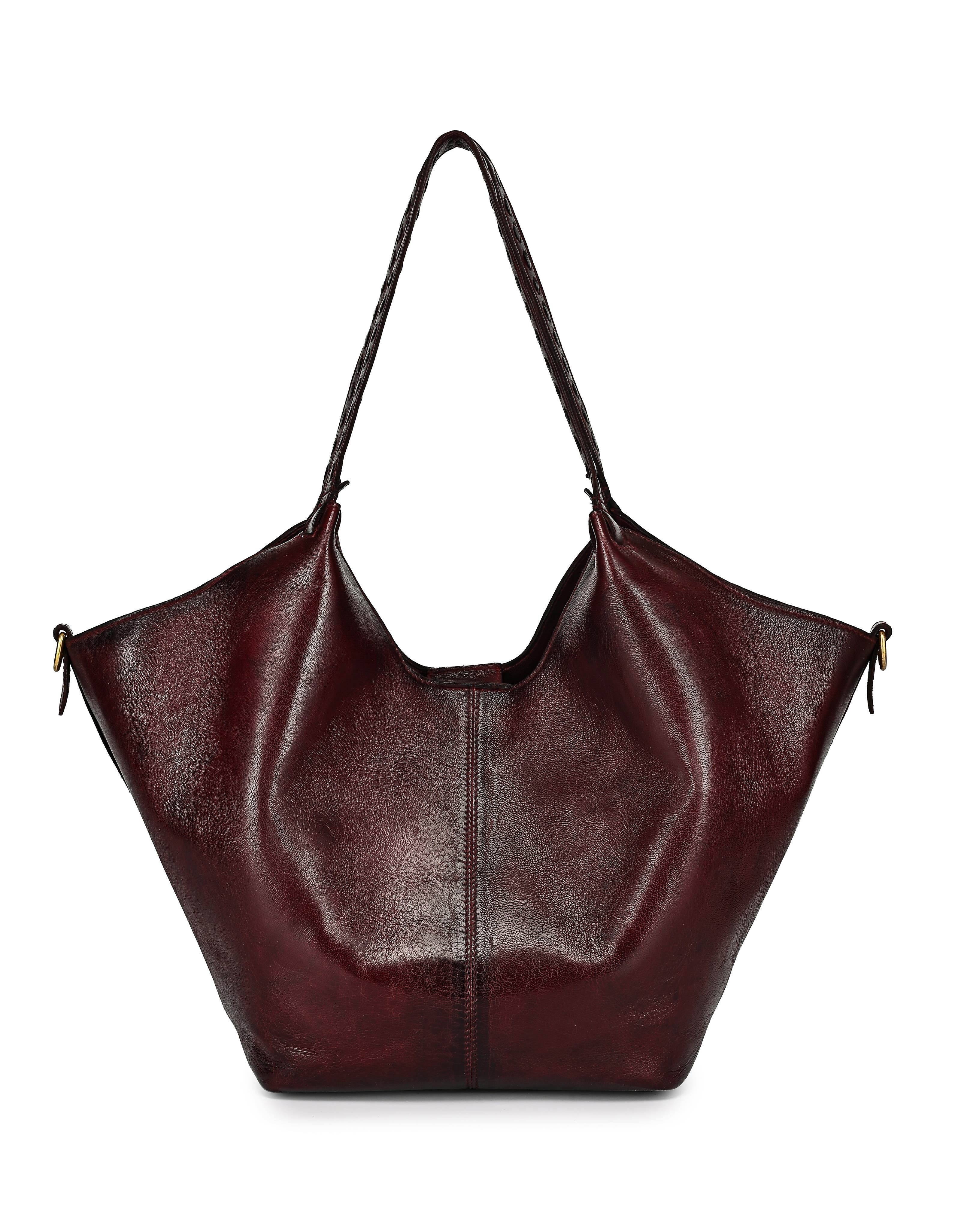 Wisteria Small Handwoven Leather Tote, Alternate, color, Burgundy