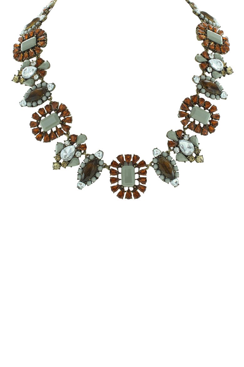 Davina Crystal Collar Necklace, Alternate, color, BROWN