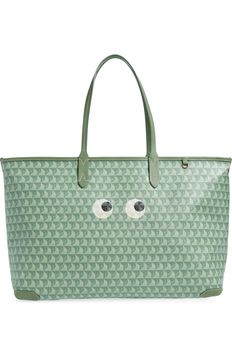 Anya Hindmarch I Am a Plastic Bag Wink Eyes Recycled Coated Canvas Tote, Main, color,
