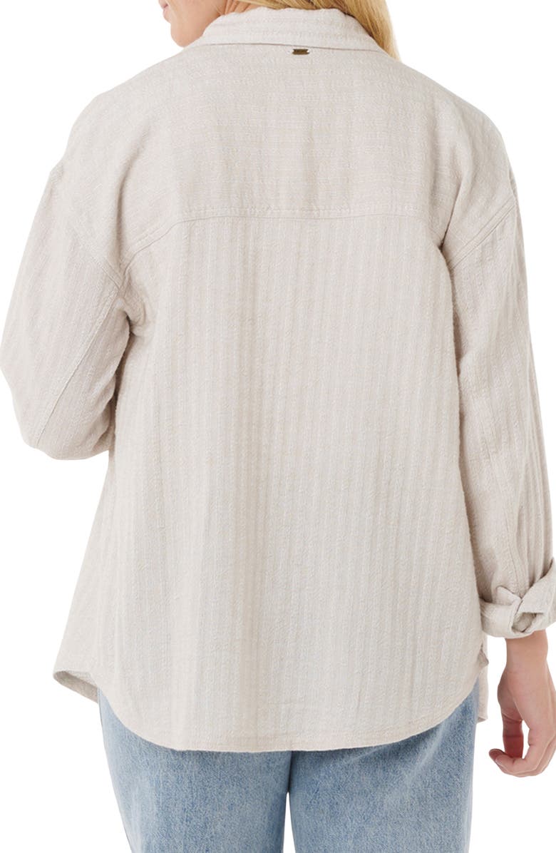 Rip Curl Oceanic Texture Cotton & Linen Shirt Jacket, Alternate, color, Moonbeam