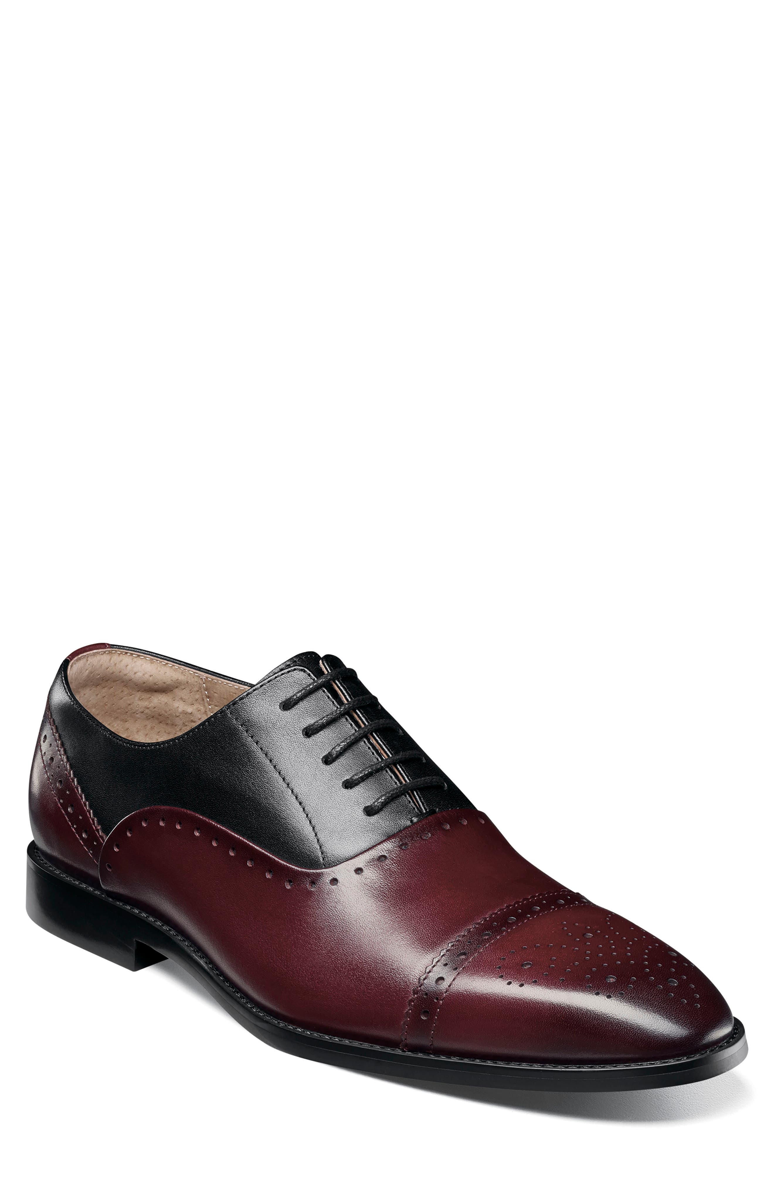Reynolds Cap Toe Oxford, Main, color, BURGUNDY MULTI