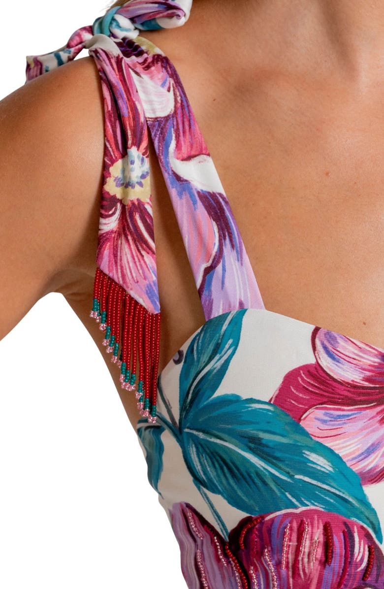 Cosita Linda Bandeau Tie Strap One-Piece Swimsuit, Alternate, color, 