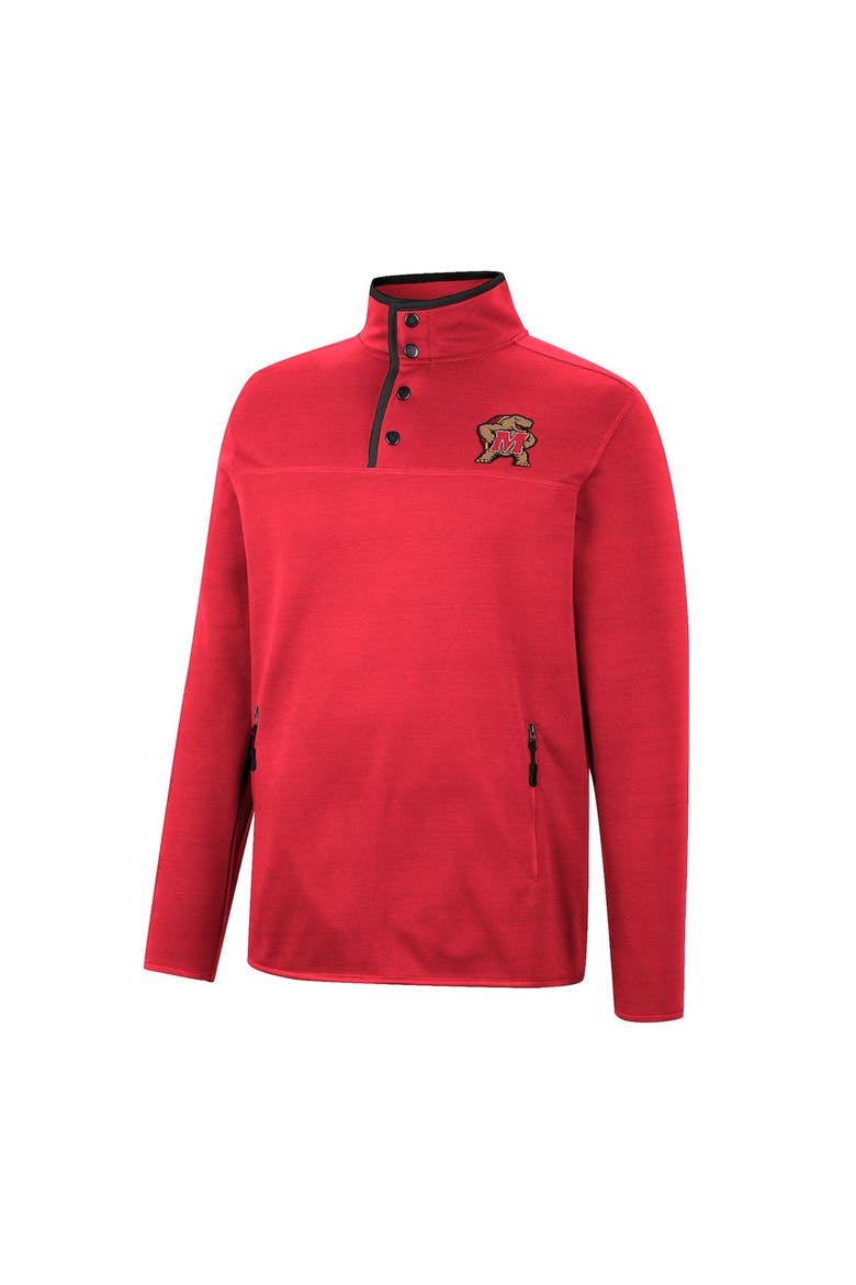 Men's Colosseum Red Maryland Terrapins Rebound Quarter-Snap Jacket, Alternate, color, Red