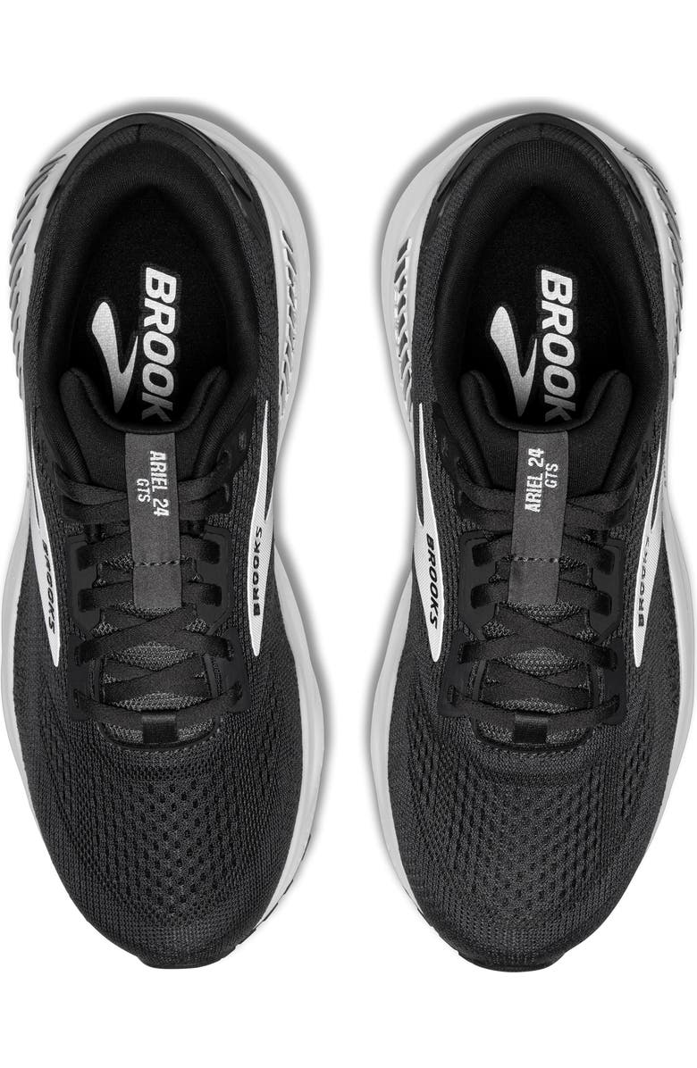 Brooks Ariel GTS 24 Running Shoe, Alternate, color, Ebony/Black/White