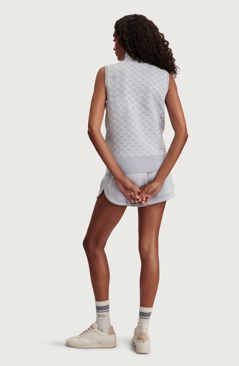 Varley Vincent Sleeveless Half Zip Jacquard Sweater, Alternate, color, Xenon Blue / White