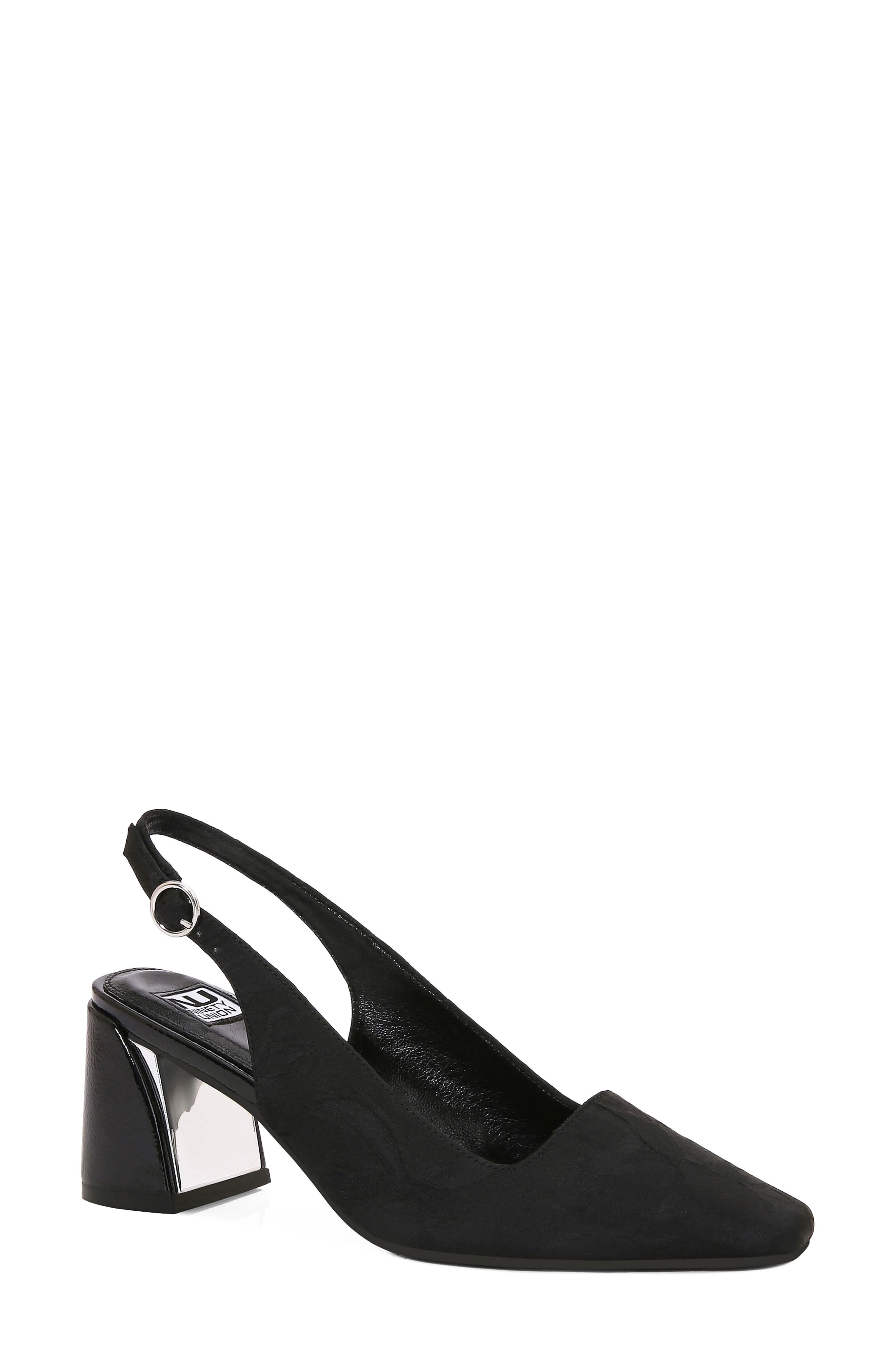 Reeba Pointed Toe Slingback Pump, Main, color, BLACK