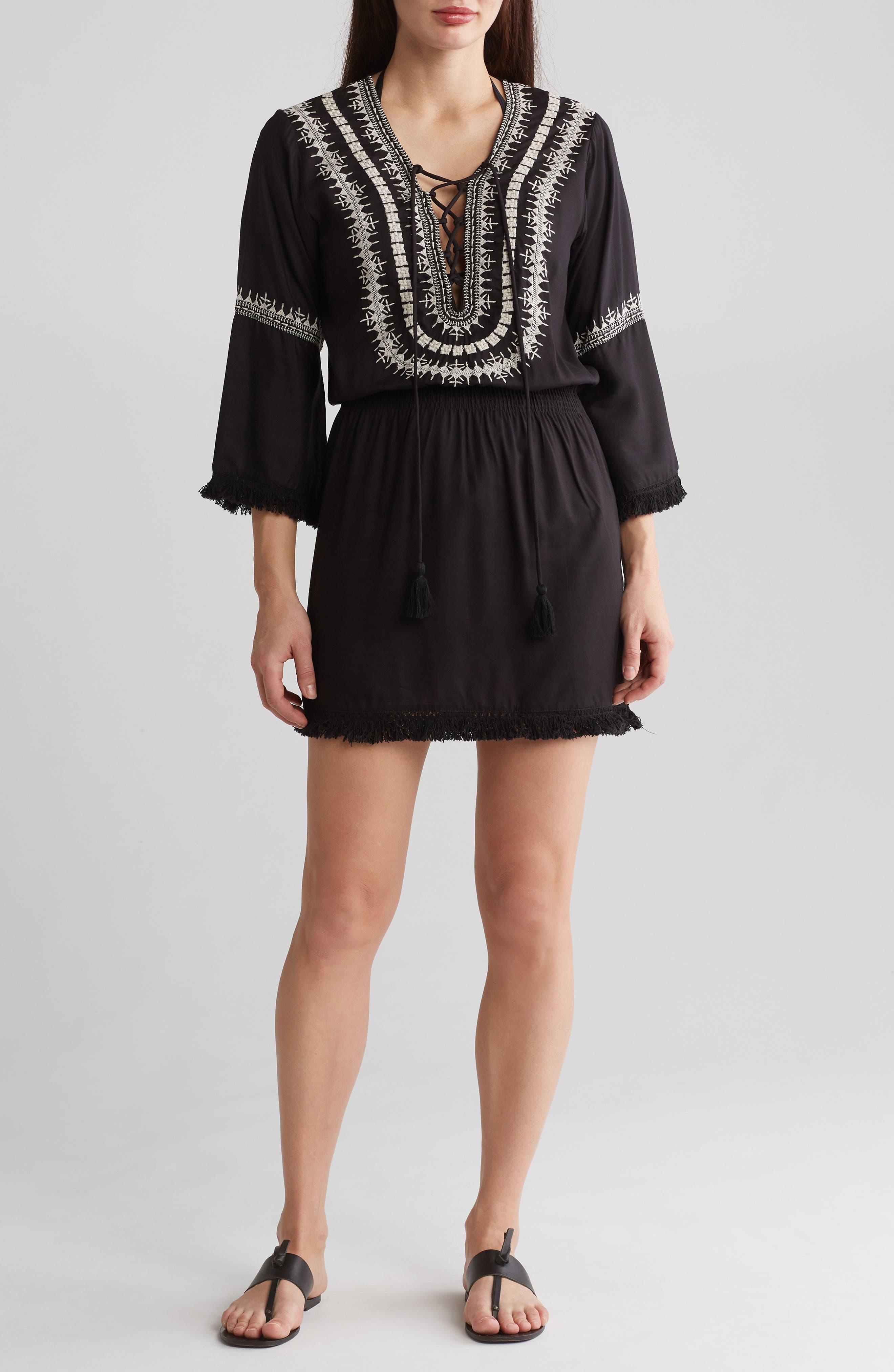 BOHO ME Embroidered Cover-Up Dress