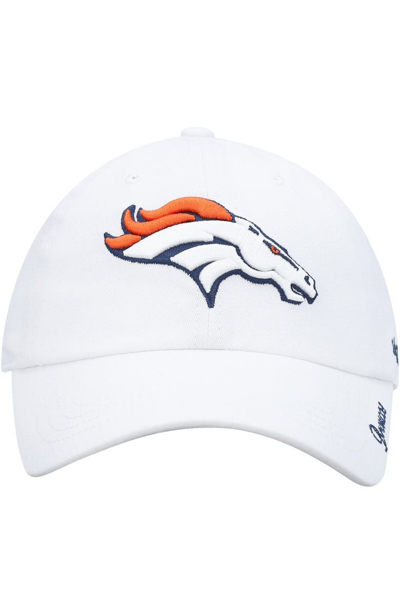 '47 Women's '47 White Denver Broncos Miata Clean Up Logo Adjustable Hat, Alternate, color,