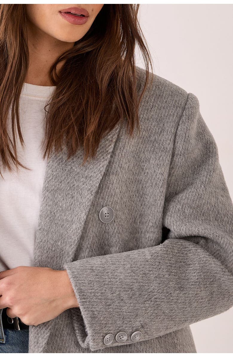 NASTY GAL Double Breasted Smart Coat, Alternate, color, Light Grey