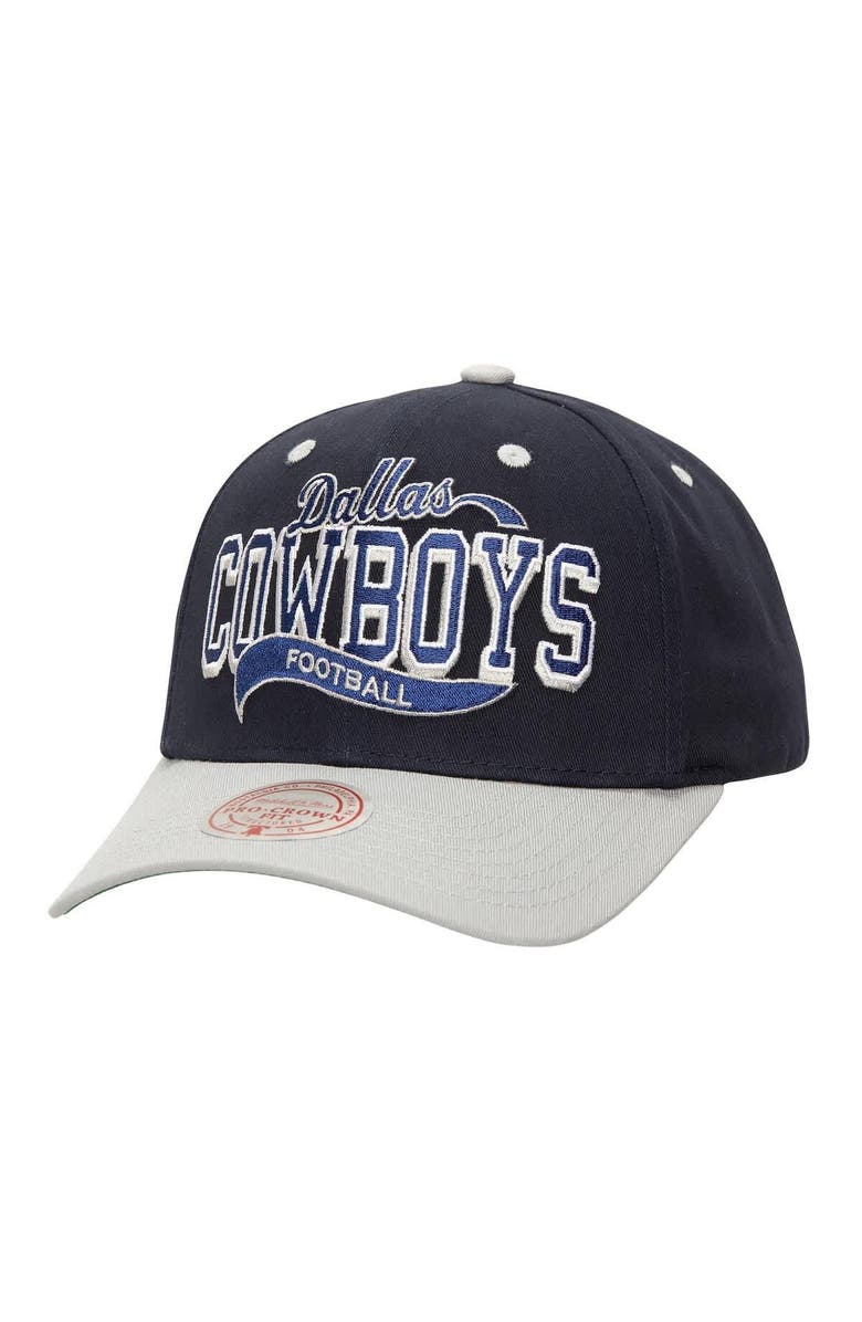 Mitchell & Ness Navy Dallas Cowboys Block Sweep Pro Adjustable Hat, Main, color, Navy