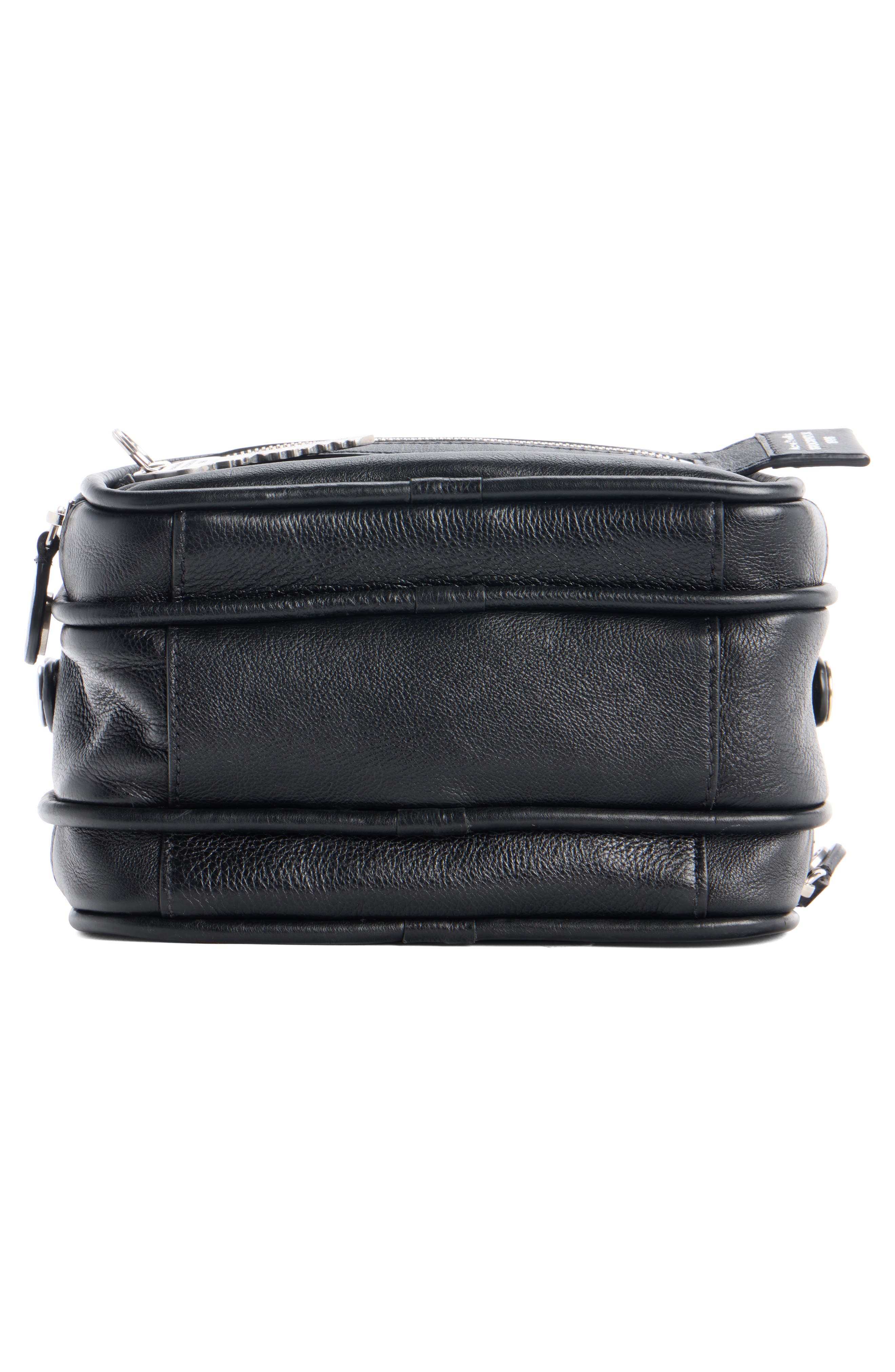 Acne Studios Small Camero Leather Shoulder Bag, Alternate, color, Black