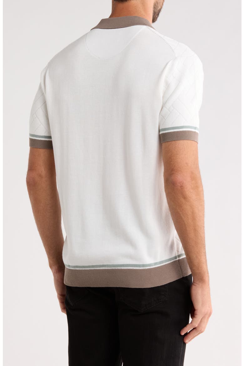 Contrast Trim Polo, Alternate, color, OFF WHITE W/ KHAKI SAGE