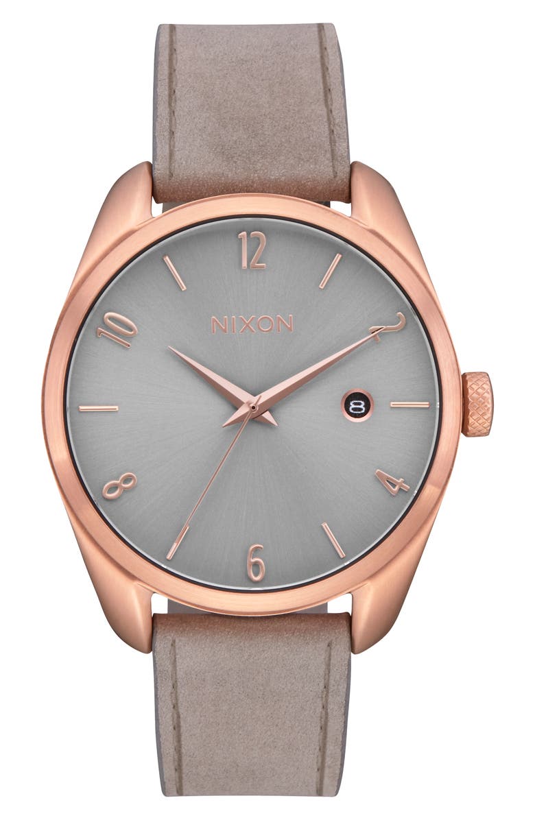 Nixon Thalia Leather Strap Watch, 38mm, Main, color,