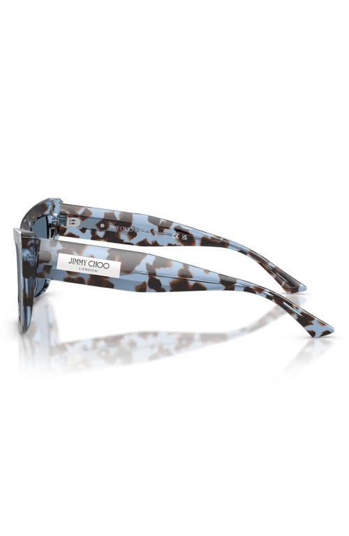Jimmy Choo 54mm Butterfly Sunglasses In Opal Denim Havana/dark Blue
