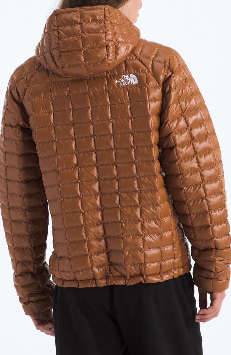The North Face Thermoball Quilted Hooded Jacket, Alternate, color, Burnt Umber