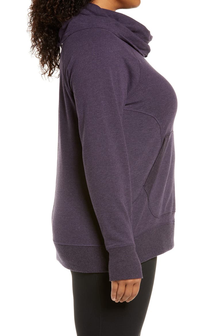 Cozy Cowl Neck Pullover, Alternate, color, DARKEST PURPLE HEATHER