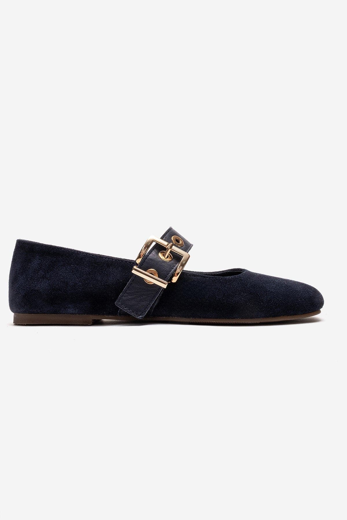 Jonas Leather Ballet Flat, Alternate, color, Navy Suede