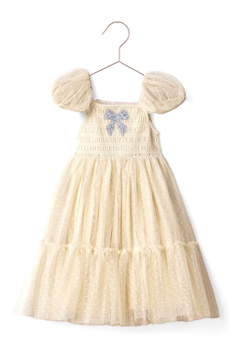 Kids' Clara Swiss Dot Tulle Dress, Main, color, CHAMPAGNE
