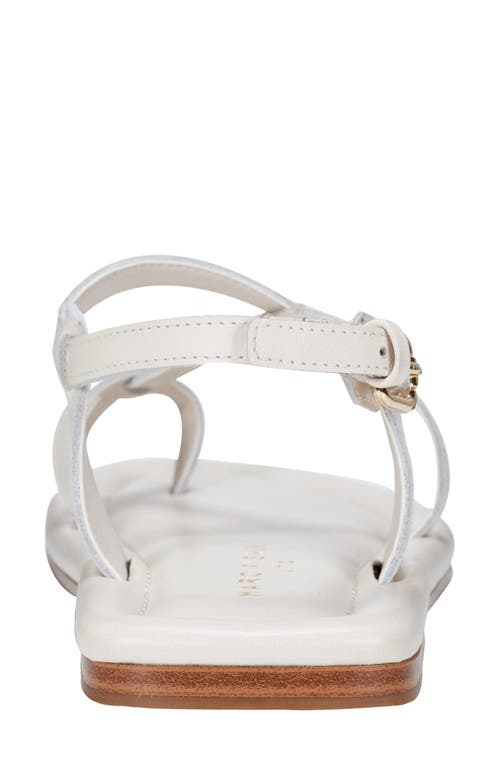 Marc Fisher Ltd Strappy Leather Flat Toe-ring Sandals In Ivory