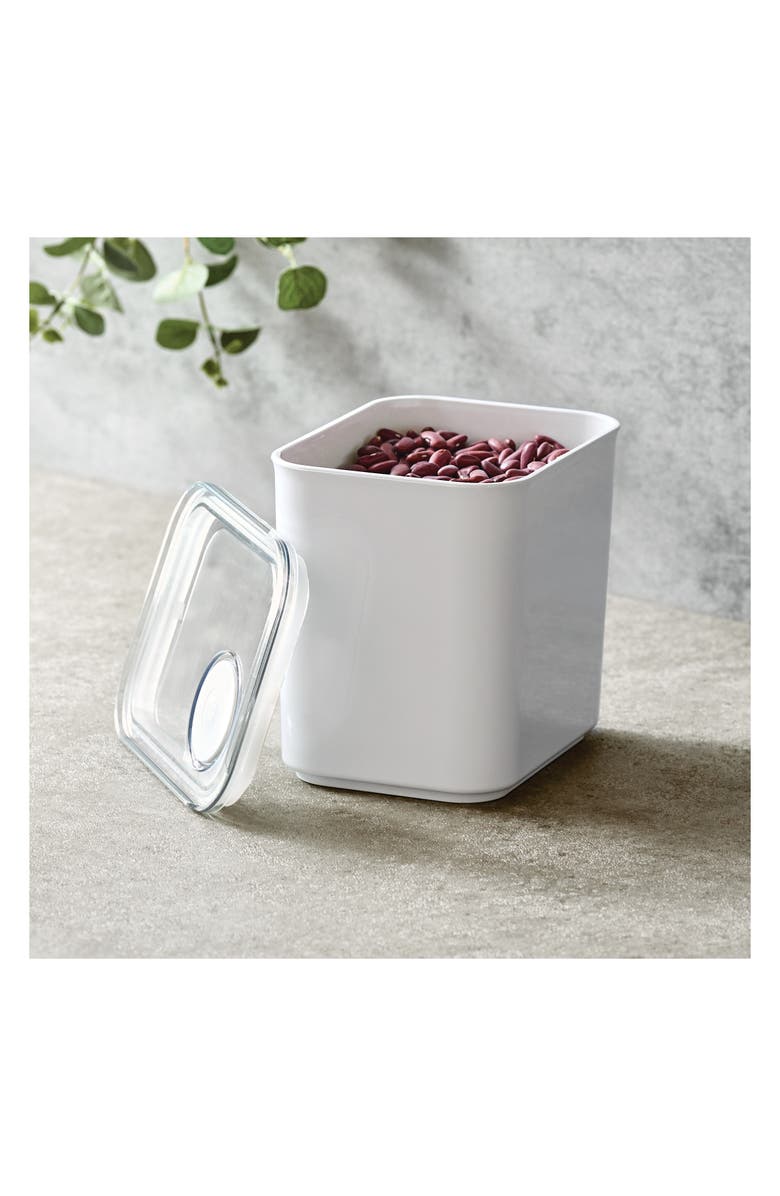 iDesign Medium Canister with Removable Pour Cap - Set of 4 - White, Alternate, color, White