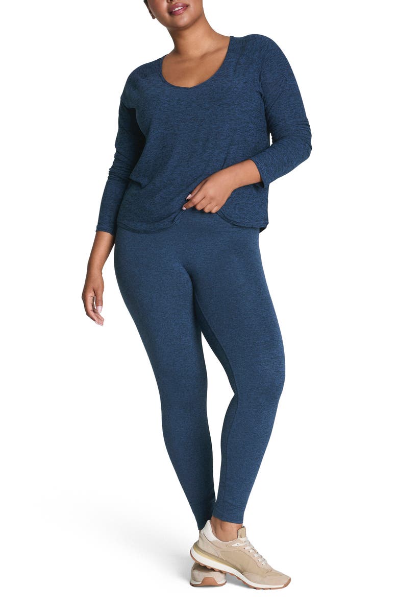 SPANX<sup>®</sup> SoftStretch Long Sleeve Top, Alternate, color, Heather Timeless Navy