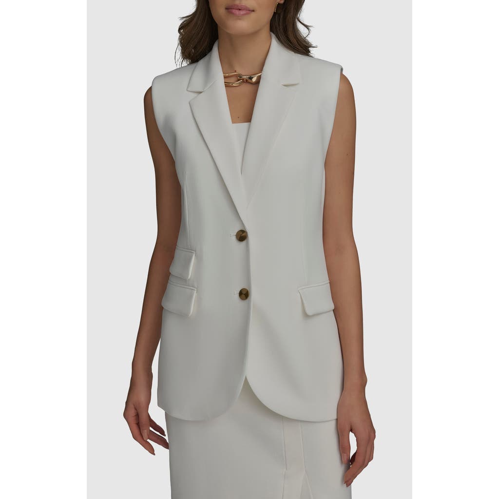 Donna Karan New York Two-button Vest In Cream
