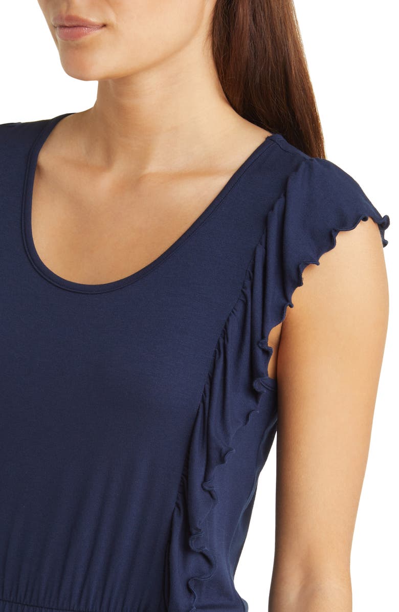 Loveappella Ruffle Cap Sleeve Jersey Dress, Alternate, color,