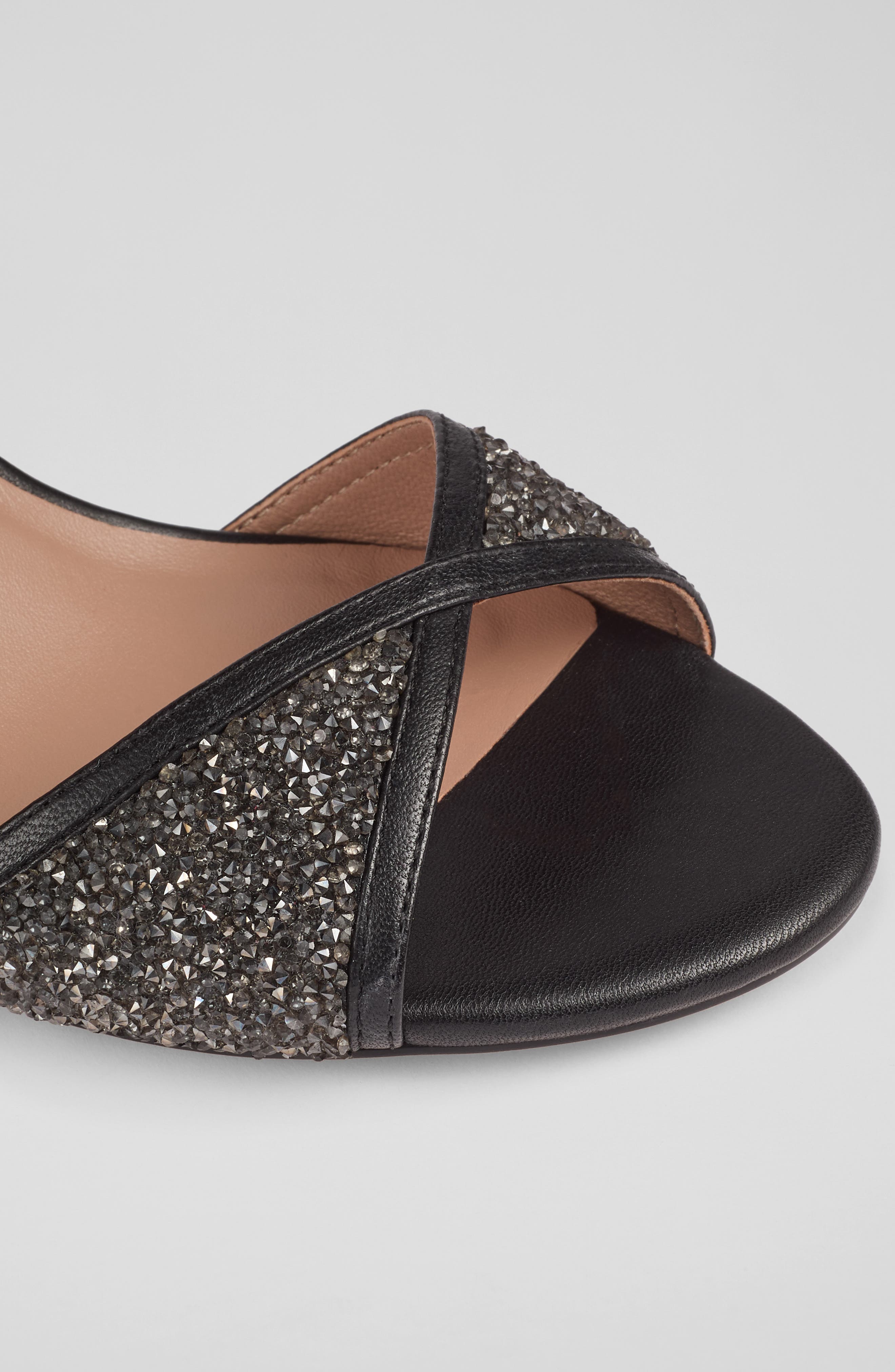 LK Bennett Estelle Crystal Ankle Strap Sandal, Alternate, color, 