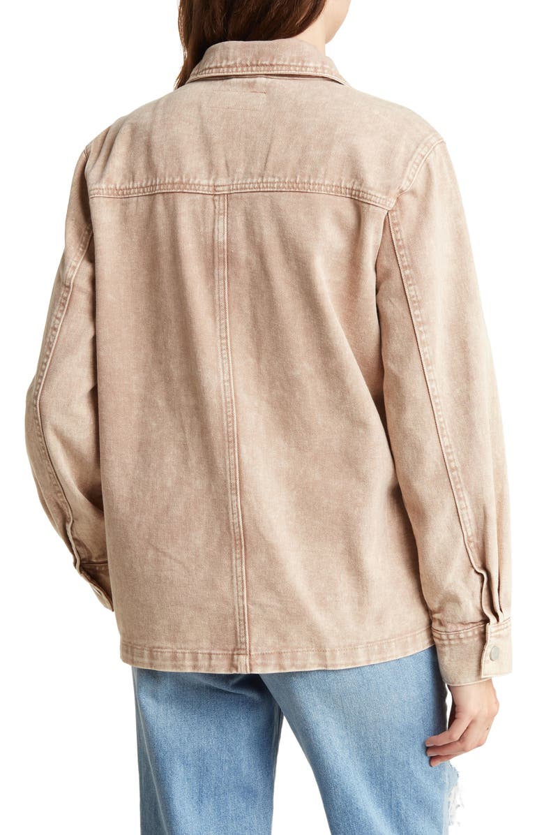 BLANKNYC Garment Dye Acid Wash Twill Shirt Jacket, Alternate, color,
