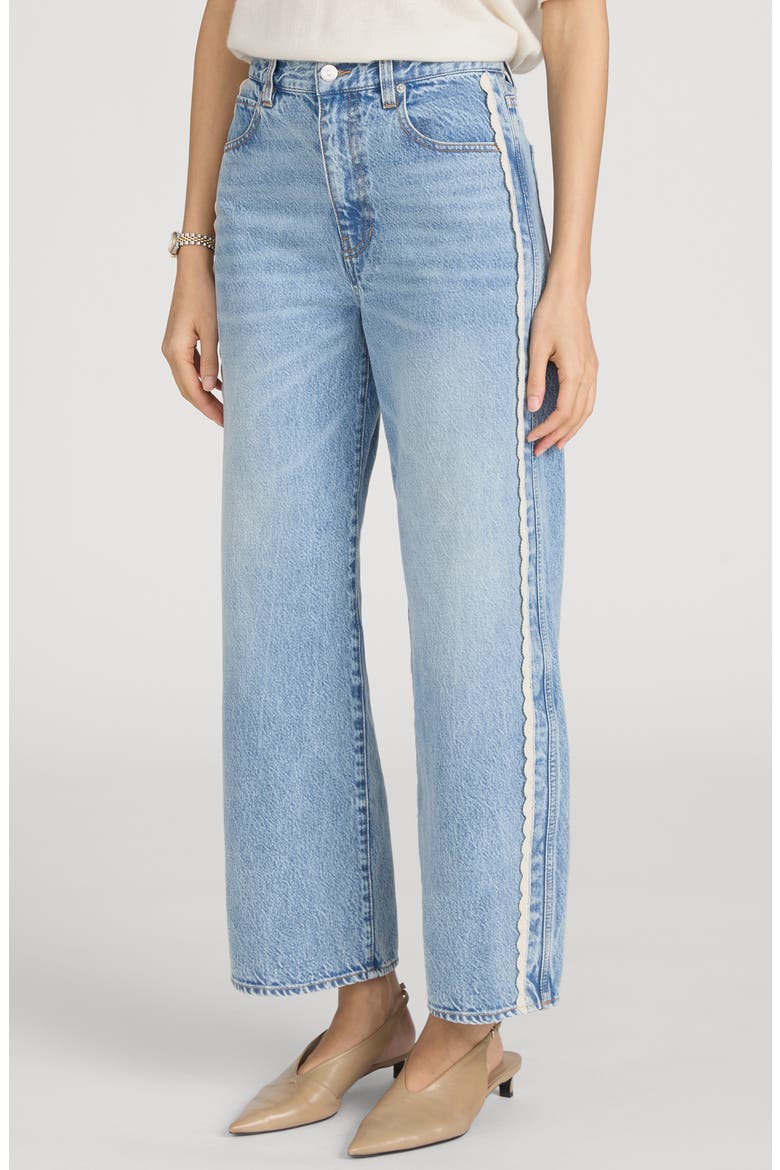The Crochet Trim Crop Jeans, Alternate, color, AURA