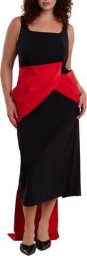 ELOQUII Contrast Draped Waist Gown