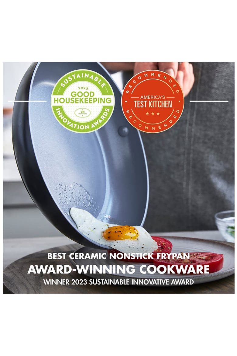 Valencia Pro Set of 3 Ceramic Nonstick Fry Pans, Alternate, color, GREY