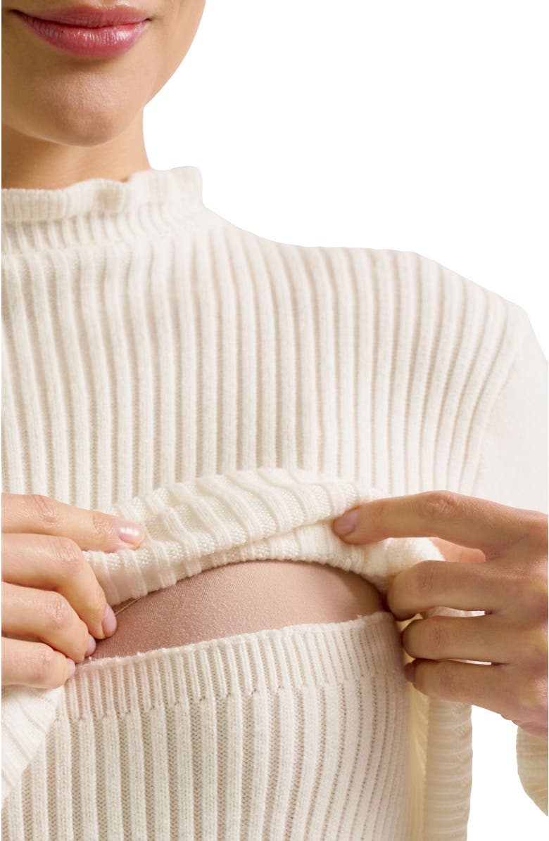 Cache Coeur Dorothée Maternity & Nursing Sweater, Alternate, color, Ivory