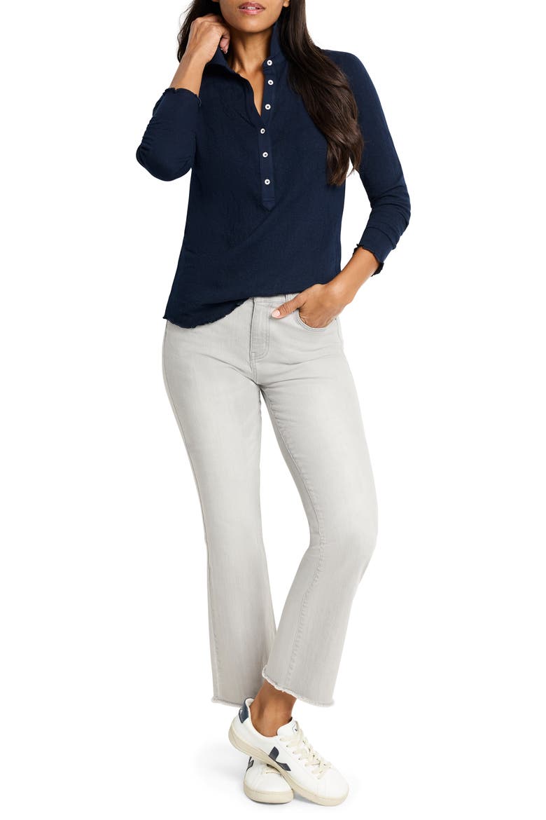 Lace Knit Henley Top, Alternate, color, DARK INDIGO