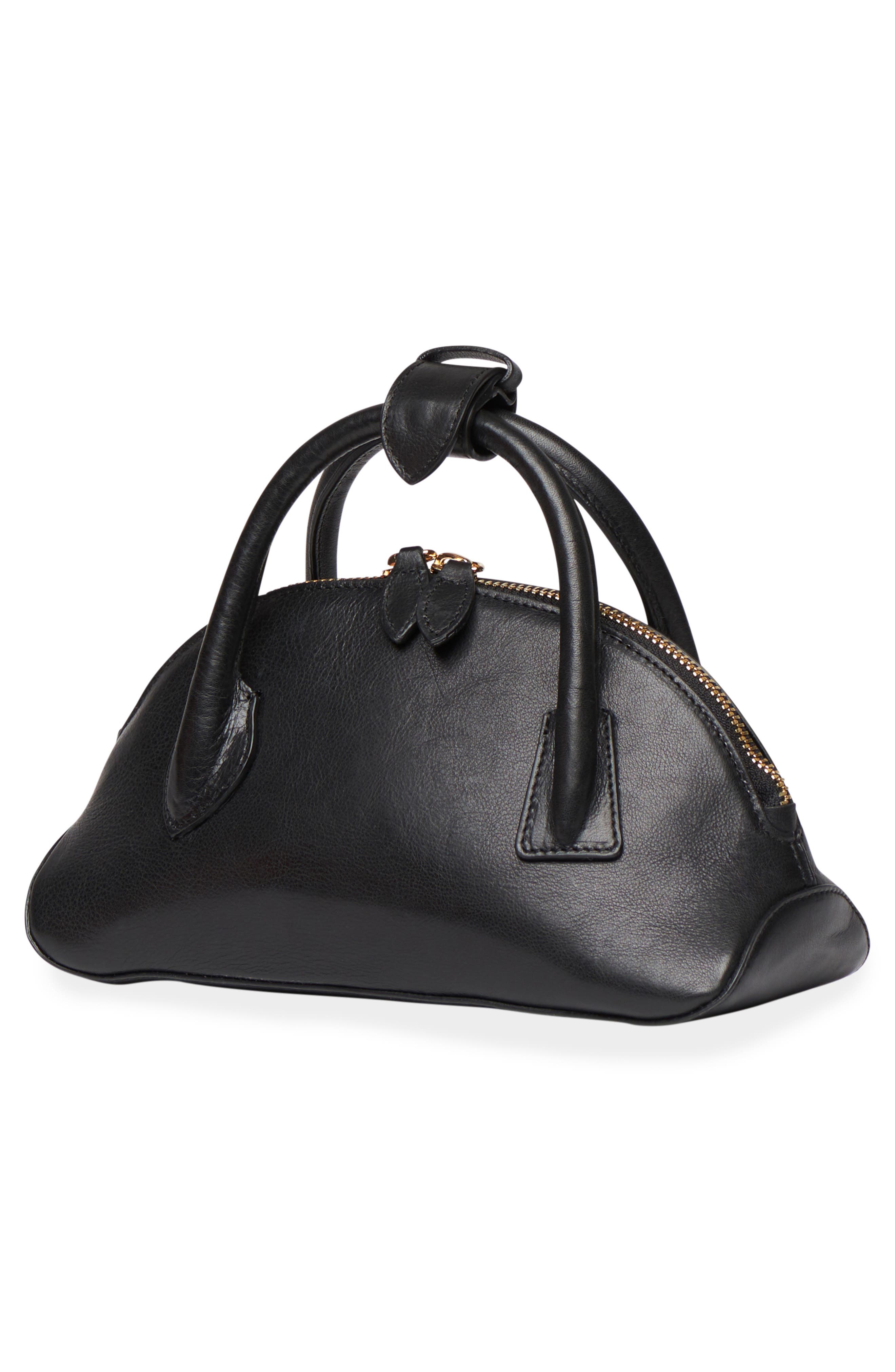 LIFFNER Dome East/West Leather Handbag, Alternate, color, Black