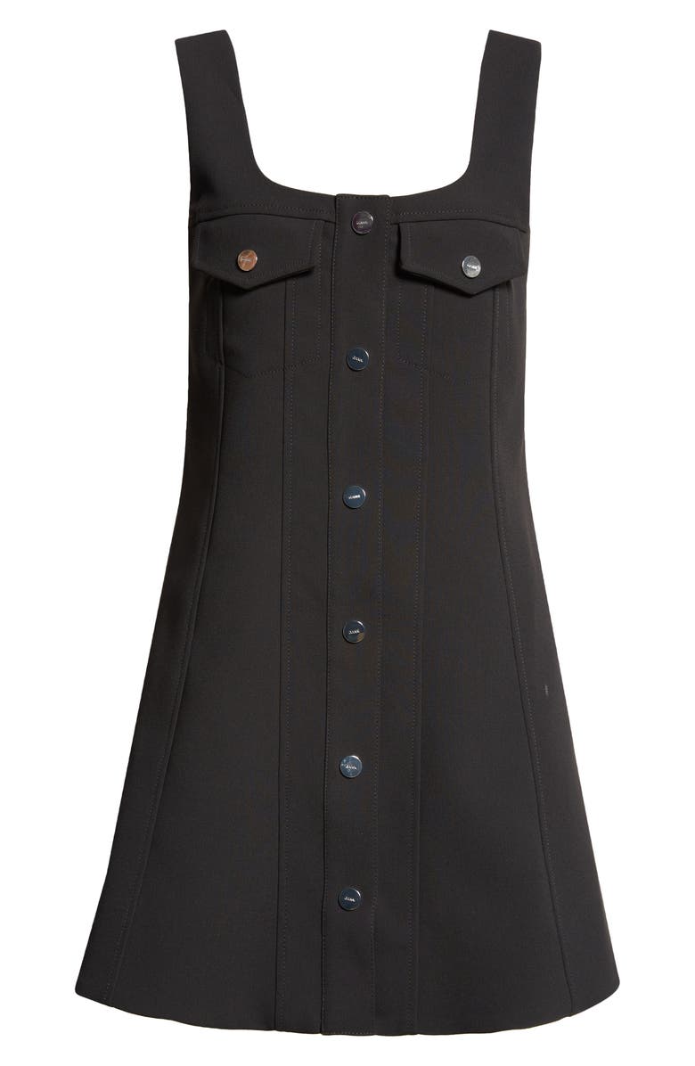 Ganni Snap Front Bonded Crepe Minidress, Alternate, color,