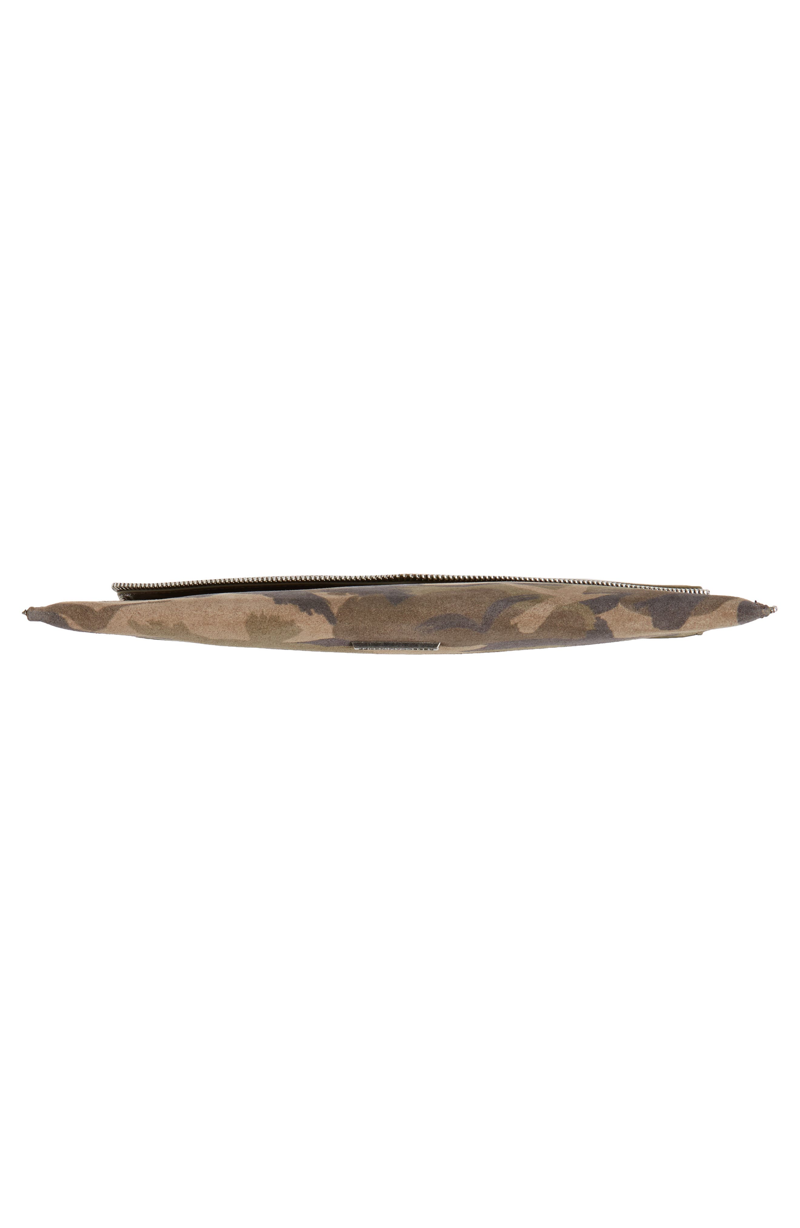 Leo Camo Leather Clutch, Alternate, color, GREEN CAMO