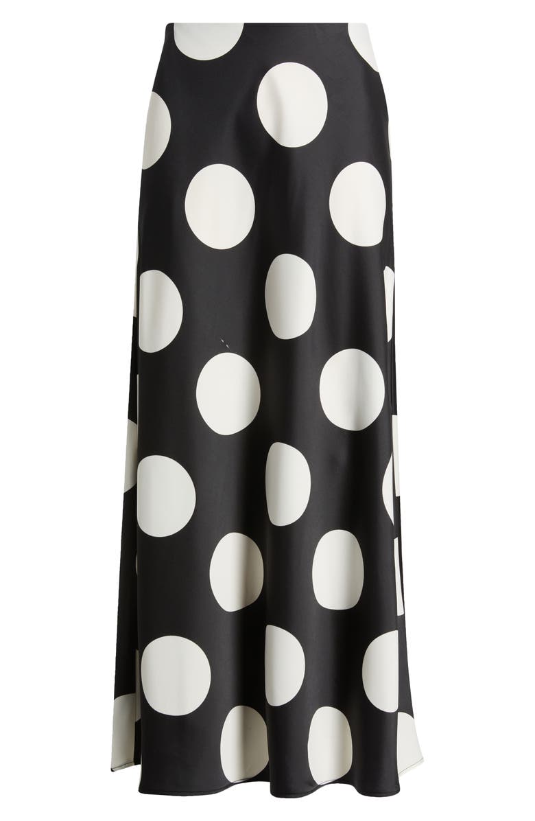 Anne Klein Polka Dot Satin Maxi Skirt, Alternate, color, 